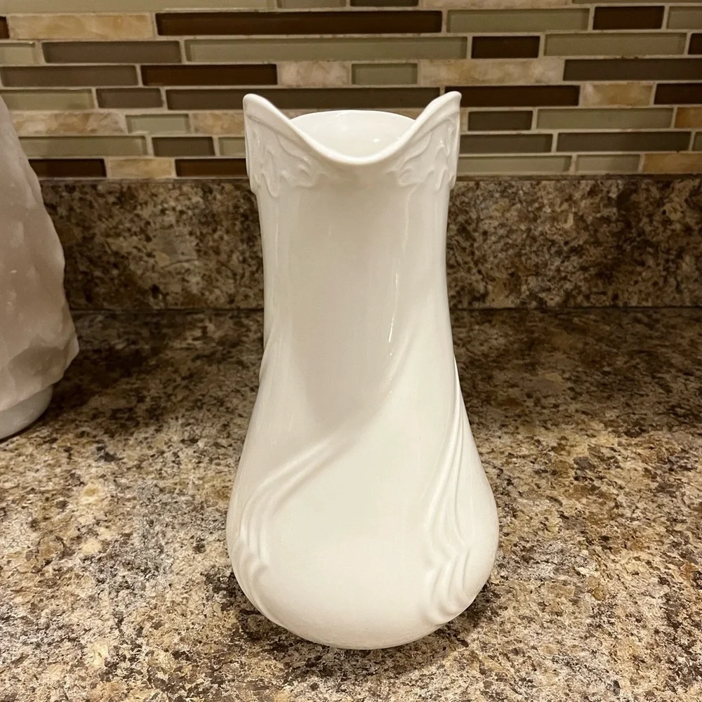 Vintage I. Godinger & Co. Embossed Ivory Porcelain Pitcher